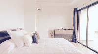 clean bedroom linens in Saint Barth Villa Pacha luxury holiday home, vacation rental
