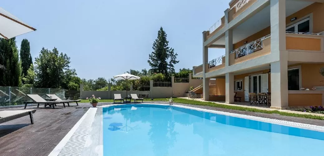 splashing Corfu Villa Stephandra luxury holiday home, vacation rental