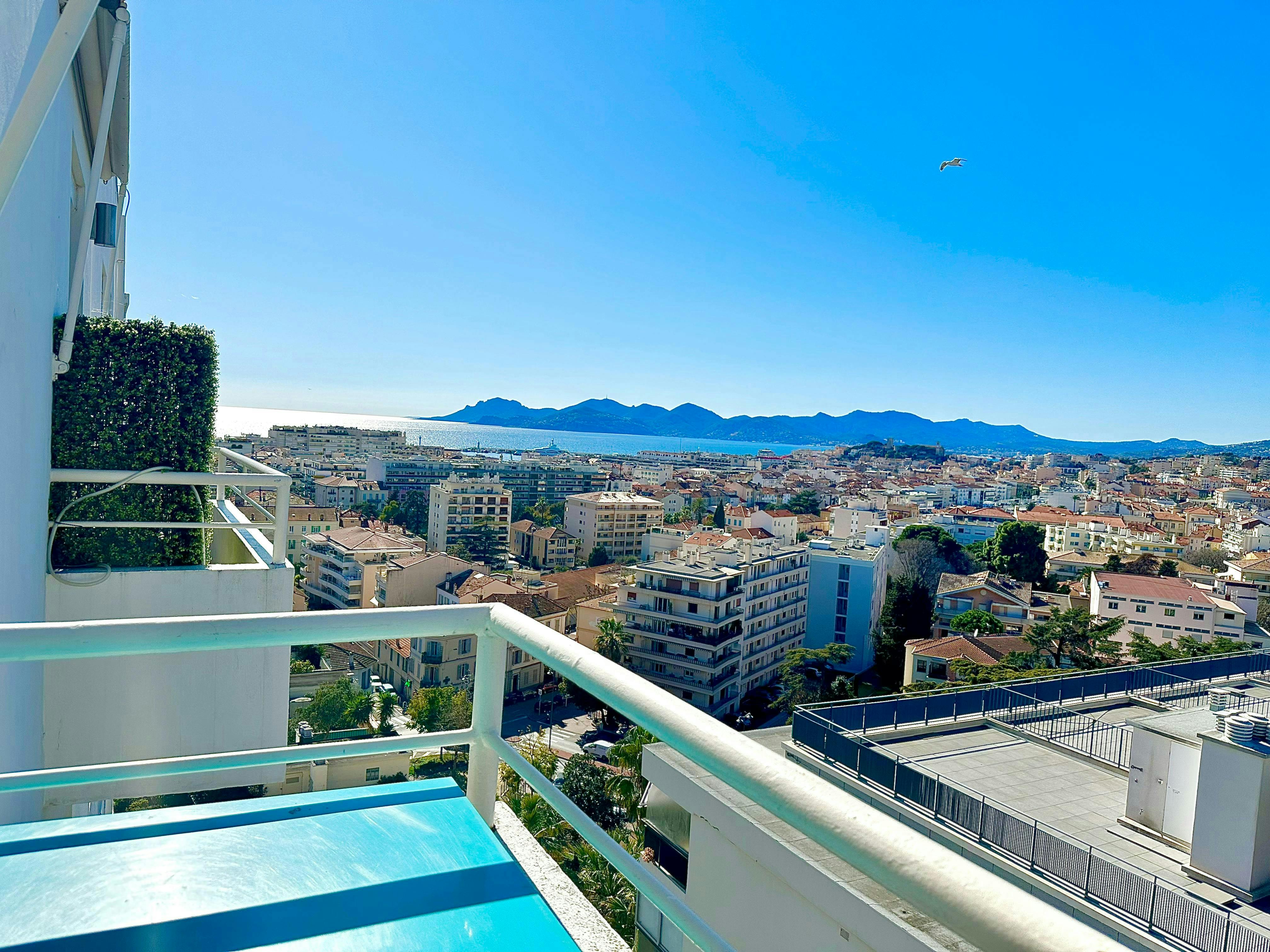 Vue mer 2 chambres Gallia Centre Cannes parking