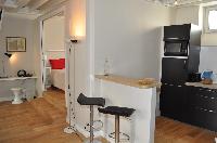 breakfast bar and stools in Paris luxury apartment