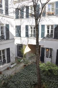 view of a quiet courtyard in Paris luxury apartment