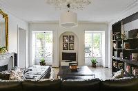 beautiful living room with balcony at République - Voltaire luxury apartment