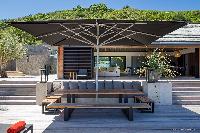 cool patio of Saint Barth Villa Blackstone luxury holiday home, vacation rental