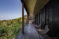 beautiful seafront balcony of Saint Barth Villa Blackstone luxury holiday home, vacation rental