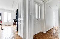 artistic walls and lovely floorings in a 3-bedroom Paris luxury apartment