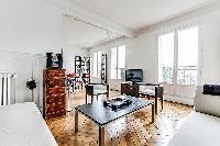 artistic walls and lovely floorings in a 3-bedroom Paris luxury apartment