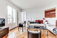 artistic walls and lovely floorings in a 3-bedroom Paris luxury apartment