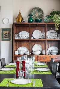 elegant dining table for 6 in Paris luxury apartment