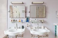 stylish double sink in Paris luxury apartment