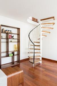 spiral staircase in Paris luxury apartment