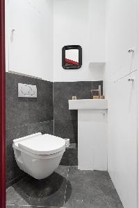 neat and trim toilet and bath in Paris - Rue des Filles du Calvaire luxury apartment
