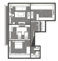detailed floor plan of Saint Germain des pres - Abbé Grégoire luxury apartment