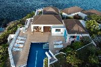 splendid aerial view of Saint Barth Villa Cap Au Vent luxury holiday home, vacation rental