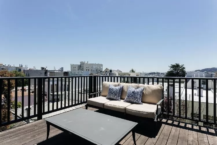 cool balcony of San Francisco Pacific Heights Palace luxury apartment