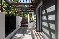 cool trellis of Saint Barth Villa Pointe Milou luxury holiday home, vacation rental