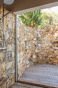 invigorating shower at Saint Barth Villa Acamar luxury holiday home, vacation rental