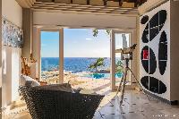 cool balcony of Saint Barth Villa Acamar luxury holiday home, vacation rental