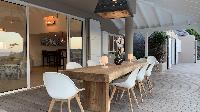 cool patio of Saint Barth Villa Lagon Rose luxury holiday home, vacation rental