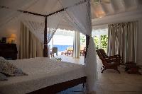 fresh bedroom linens in Saint Barth Villa Tortue luxury holiday home, vacation rental