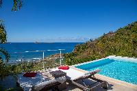 cool swimming pool of Saint Barth Villa Tortue luxury holiday home, vacation rental