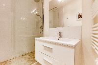 blushing bathroom interiors of Saint Germain des Pres - Colombier Studio luxury apartment