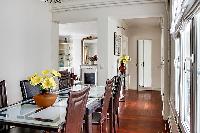 elegant dining area and hallway in a 3-bedroom Paris luxury apartment