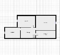 second level floor plan with 3 bedrooms, bathroom, and stairway of a Paris luxury apartment