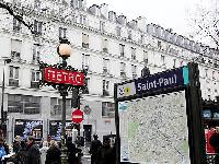 nearby Saint Paul metro from a Paris luxury apartment