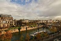 wonderful views of Notre Dame de Paris, rue des Grands Degrés, and the Seine River from a 3-bedroom 