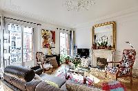 cool parlor with a balcony at Passy - Trocadero I luxury apartment