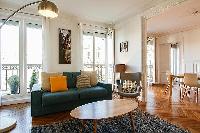 Paris luxury two-bedroom apartment with contemporary and cozy interiors