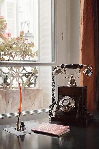 a classic telephone in Paris luxury apartment