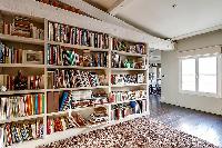 cool library of Louvre Palais Royal IV luxury apartment