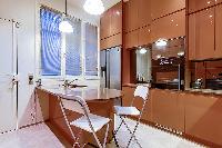 well-equipped kitchen in paris luxury apartment