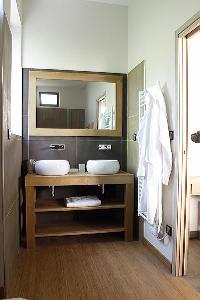 nice double-sink bathroom vanity in Cannes - Les Moufflets luxury apartment