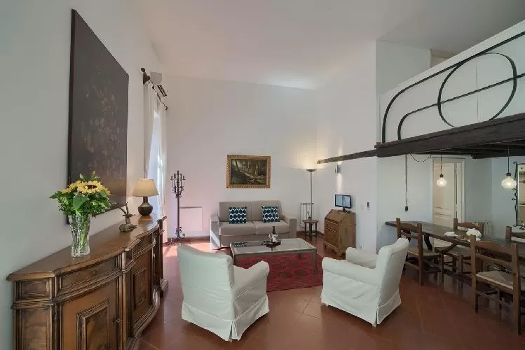 delightful living room of Rome - Clementina Colosseum 1BR luxury apartment