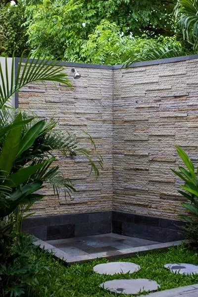 cool outdoor shower at Bali - Legian Villa Holliday luxury apartment
