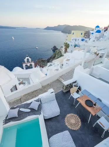 cool sea view from Greece Santorini Artemis luxury holiday home, vacation rental