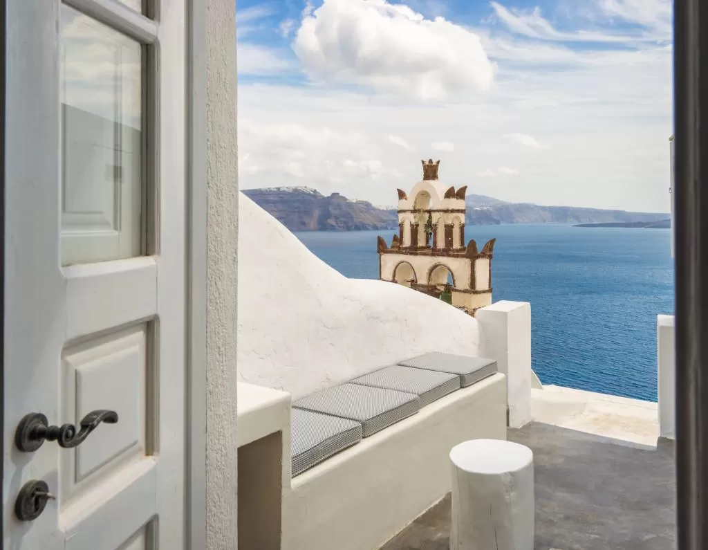 beautiful sea view from Greece Santorini Sapphire luxury holiday home, vacation rental