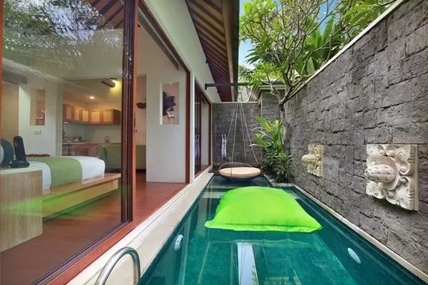 cool swimming pool of Bali - Legian Ini Vie Villa 2BR luxury apartment