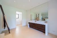 cool double-sink bathroom vanity in Cannes Villa Mougins luxury apartment
